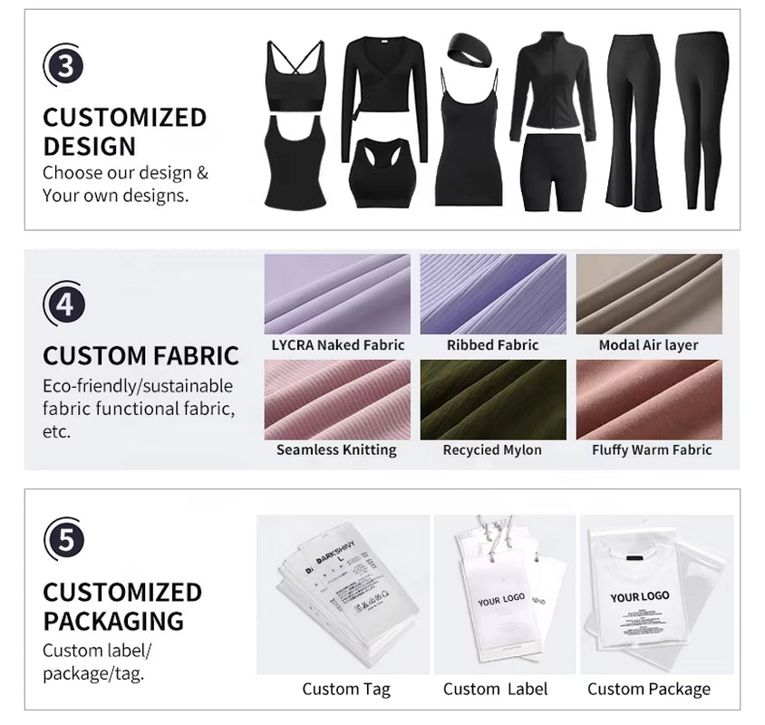 Custom Logo Fitness Sports Yoga Jacket High Waist Leggings 2 Pcs Activewear Set Gym Workout Long Sleeve Yoga Sets for Women